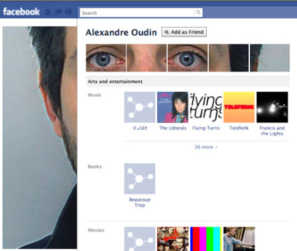 Cool Facebook profile of Alexandre Oudin