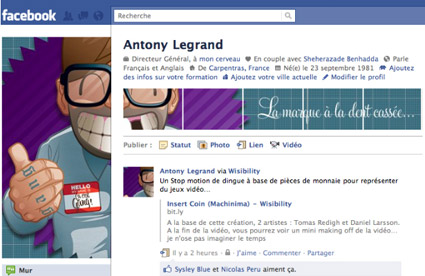 Cool Facebook profile of Antony Legrand